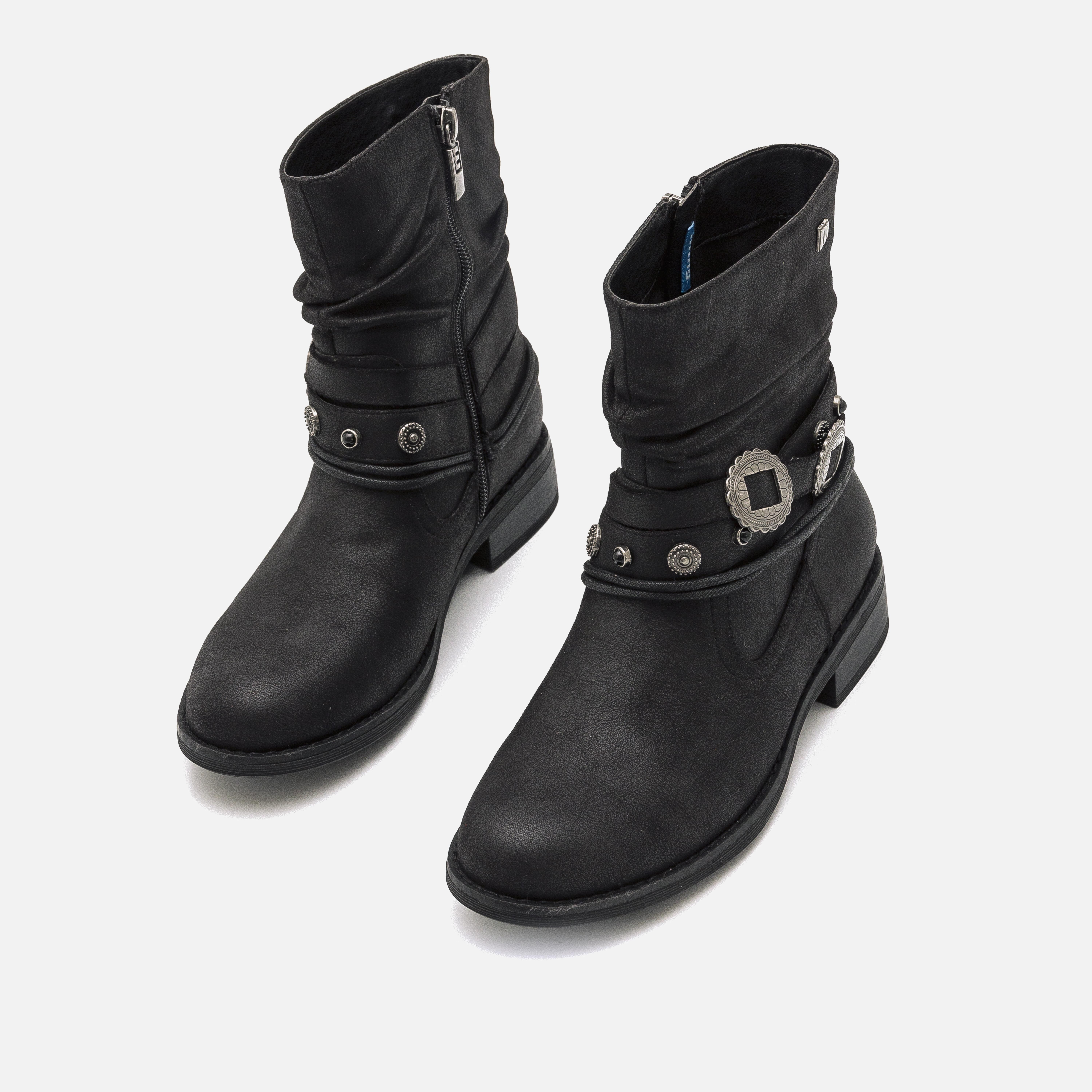 Botines planos mujer negro clearance